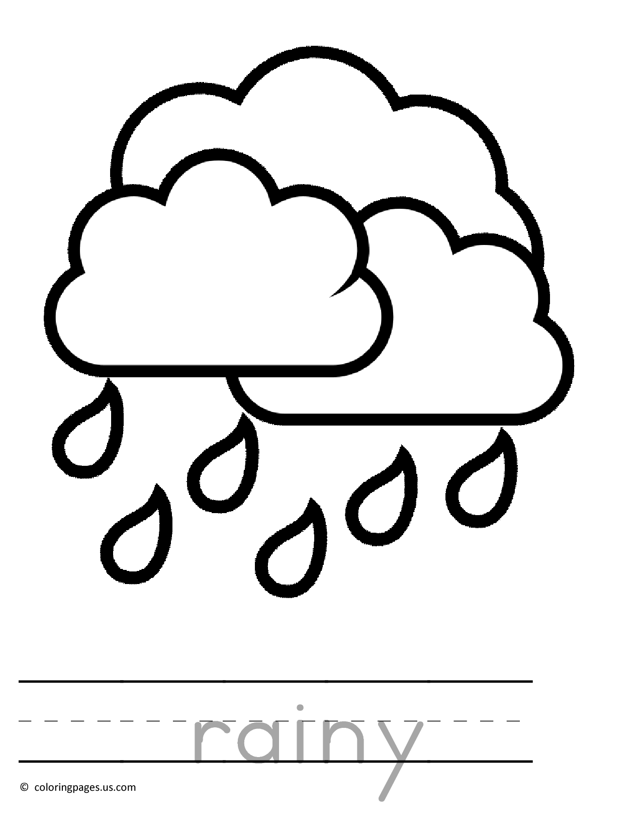 35 Fluffy Cloud Coloring Pages for Kids Printable 12