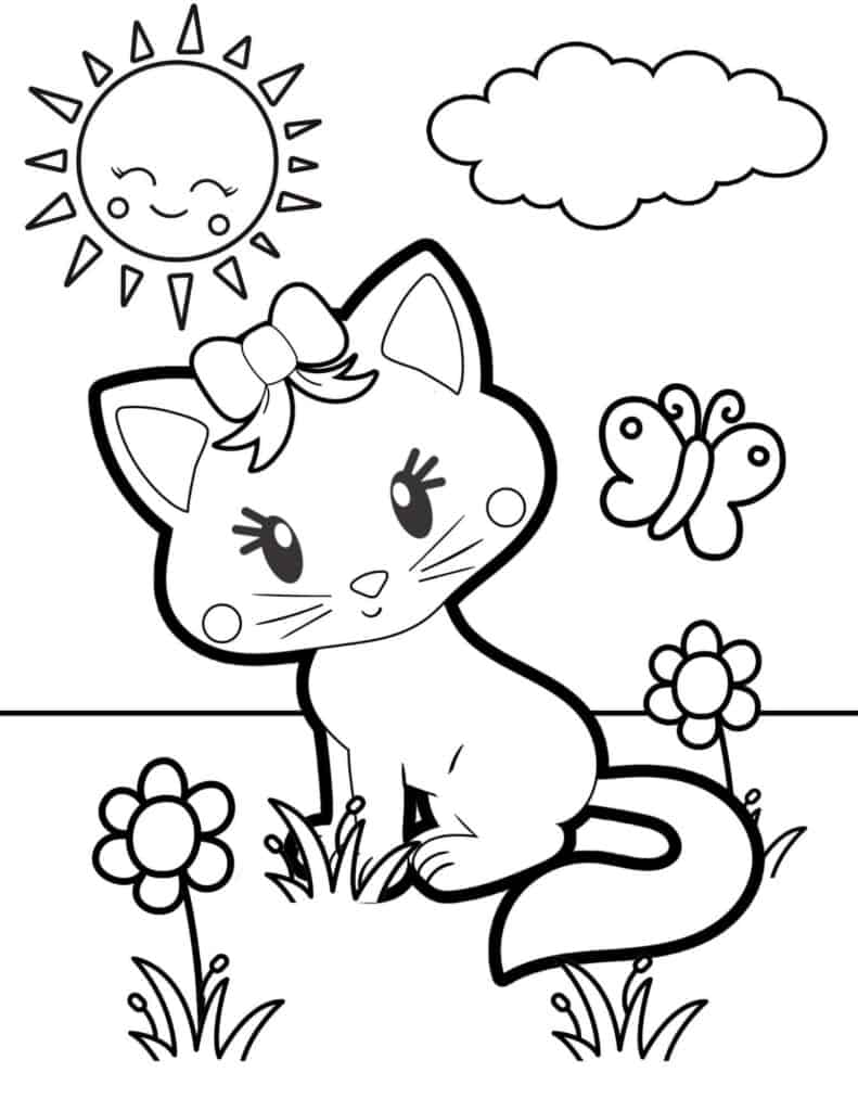 35 Fluffy Cloud Coloring Pages for Kids Printable 15