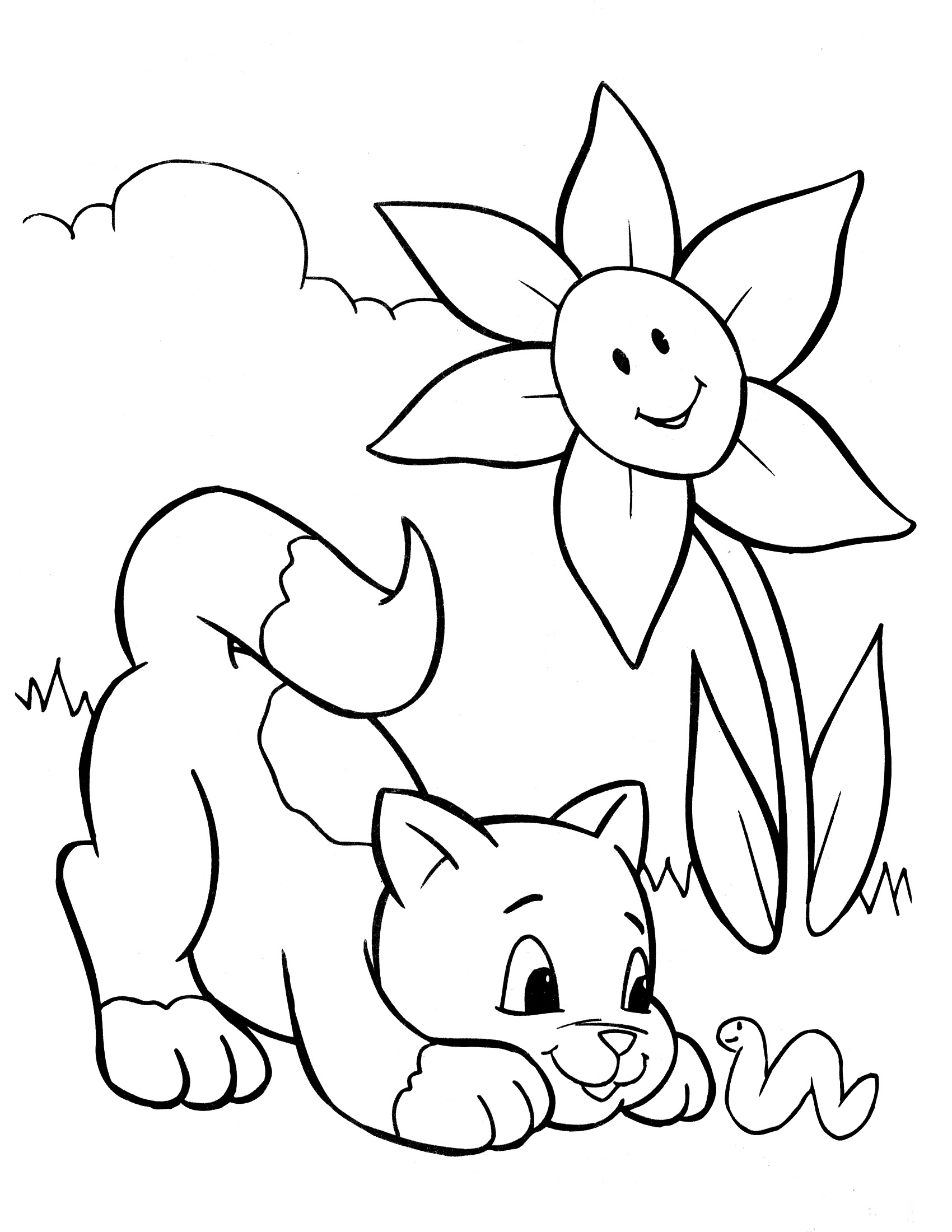 35 Fluffy Cloud Coloring Pages for Kids Printable 20