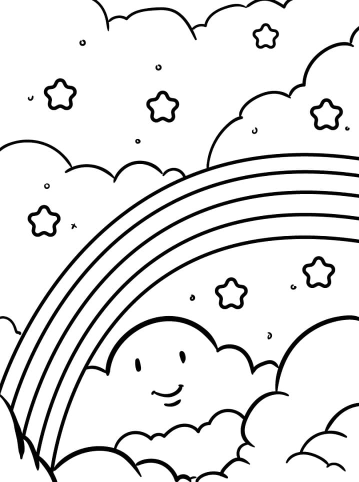 35 Fluffy Cloud Coloring Pages for Kids Printable 3