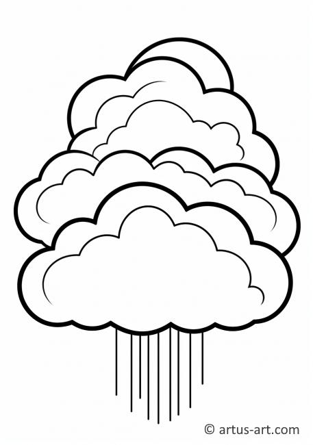 35 Fluffy Cloud Coloring Pages for Kids Printable 5