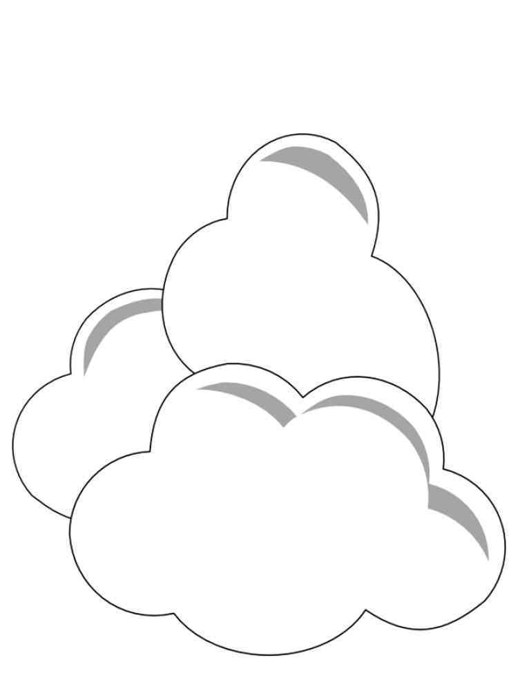 35 Fluffy Cloud Coloring Pages for Kids Printable 6