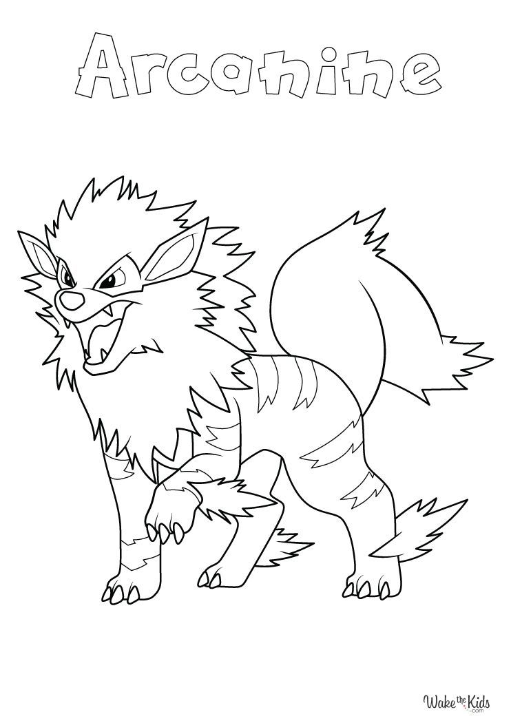 35 Legendary Arcanine Coloring Page Printable 2