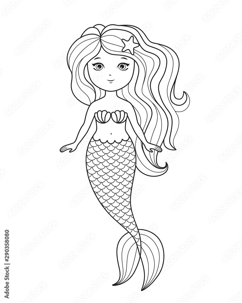 35 Simple Mermaid Coloring Pages Printable 10