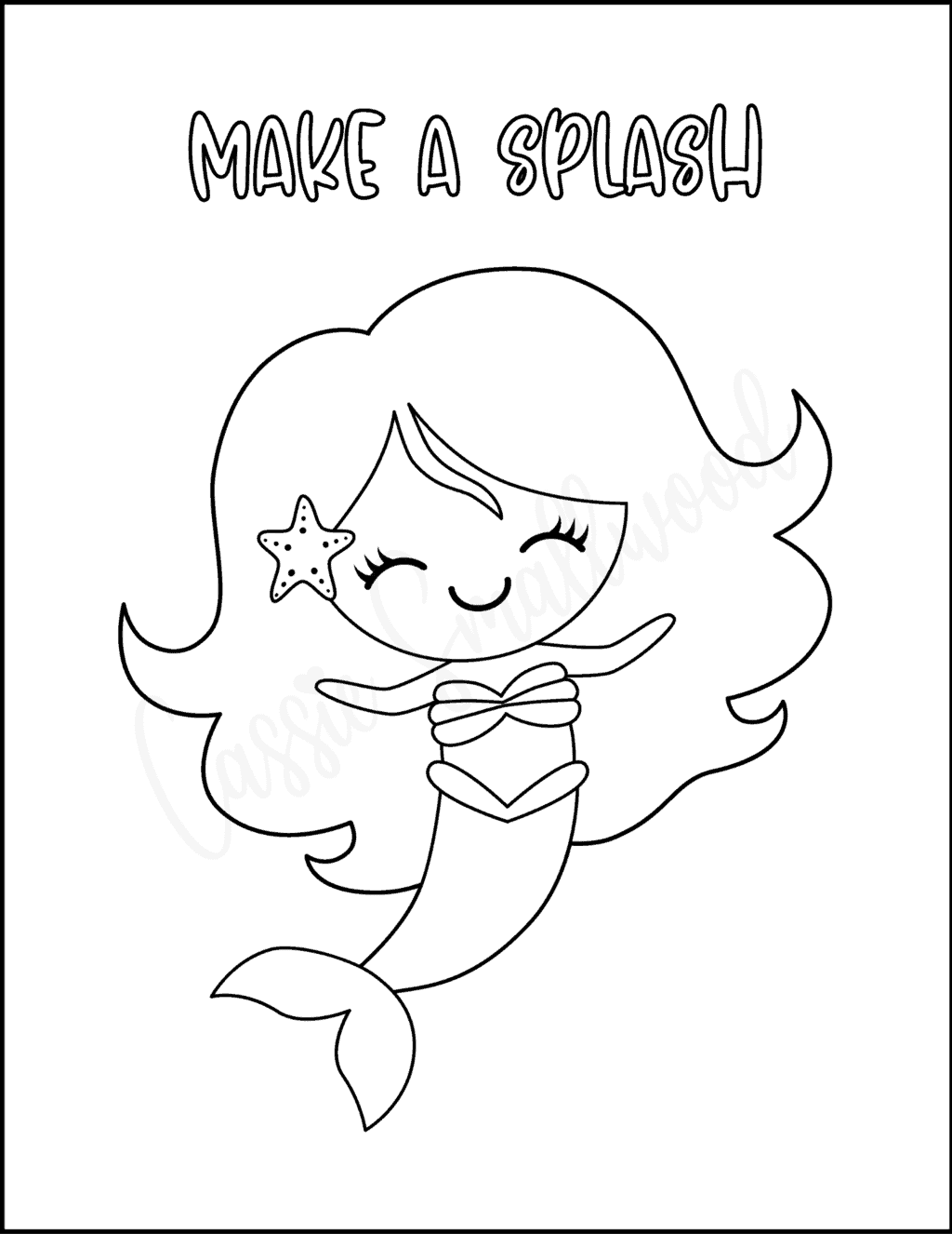 35 Simple Mermaid Coloring Pages Printable 14