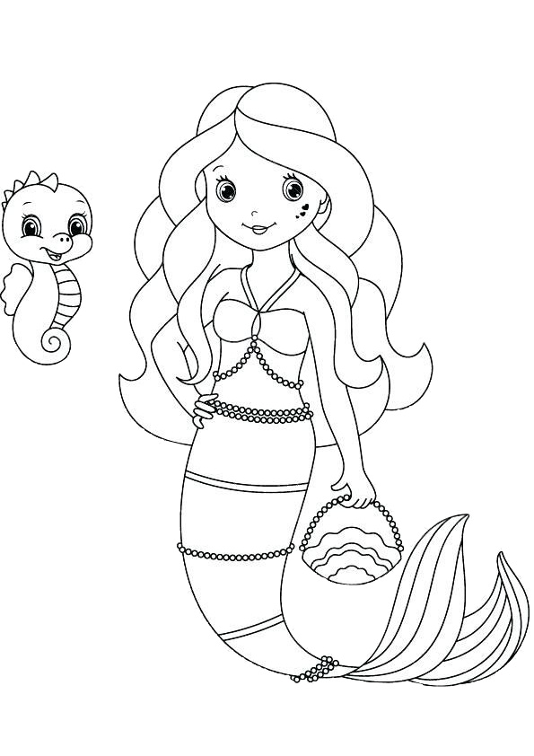 35 Simple Mermaid Coloring Pages Printable 15