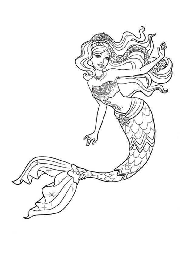 35 Simple Mermaid Coloring Pages Printable 18