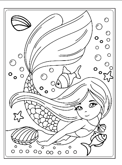 35 Simple Mermaid Coloring Pages Printable 29