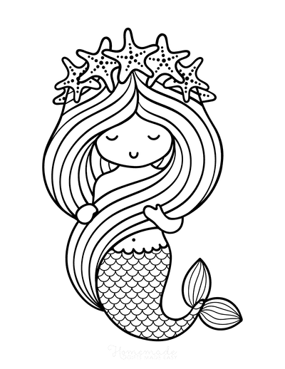 35 Simple Mermaid Coloring Pages Printable 34