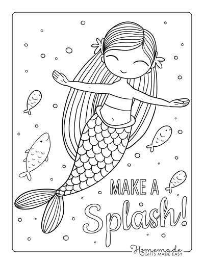 35 Simple Mermaid Coloring Pages Printable 5