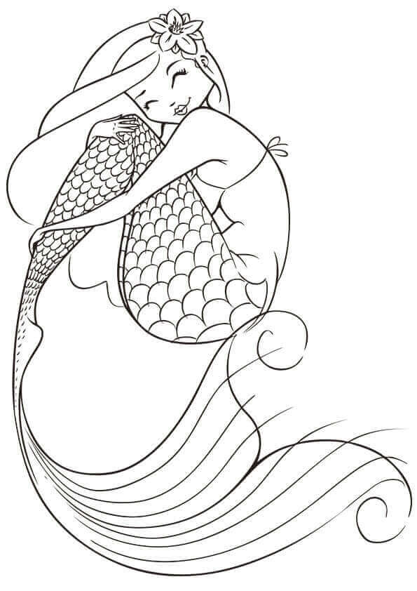 35 Simple Mermaid Coloring Pages Printable 6