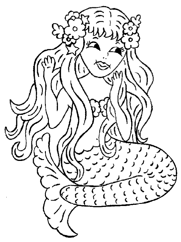 35 Simple Mermaid Coloring Pages Printable 8