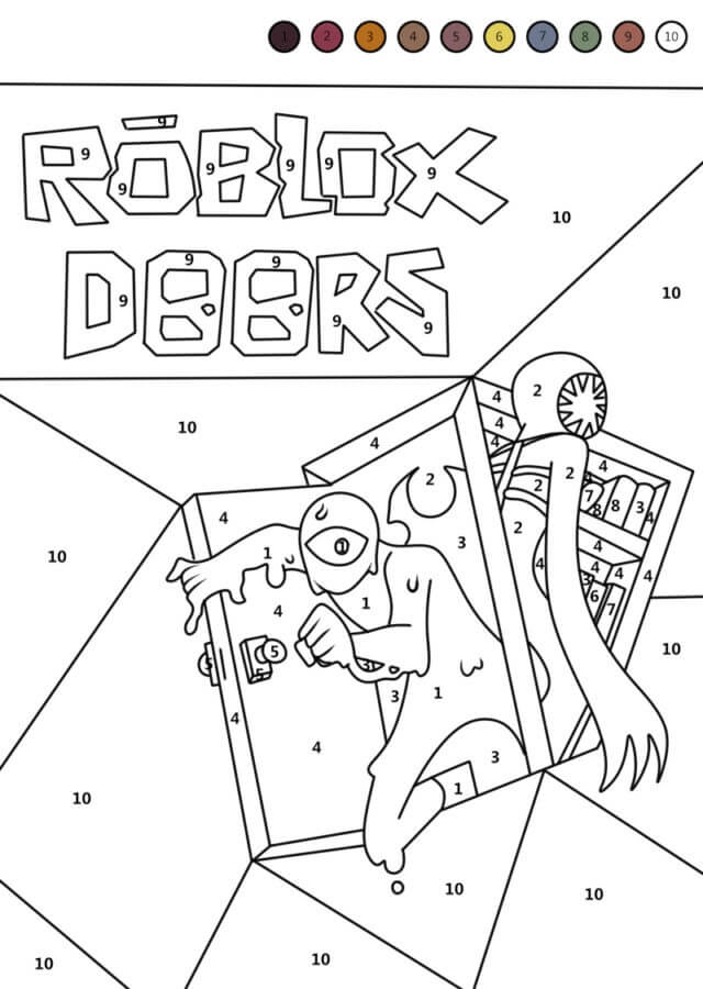 36 Doors Figure Coloring Pages Printable 30