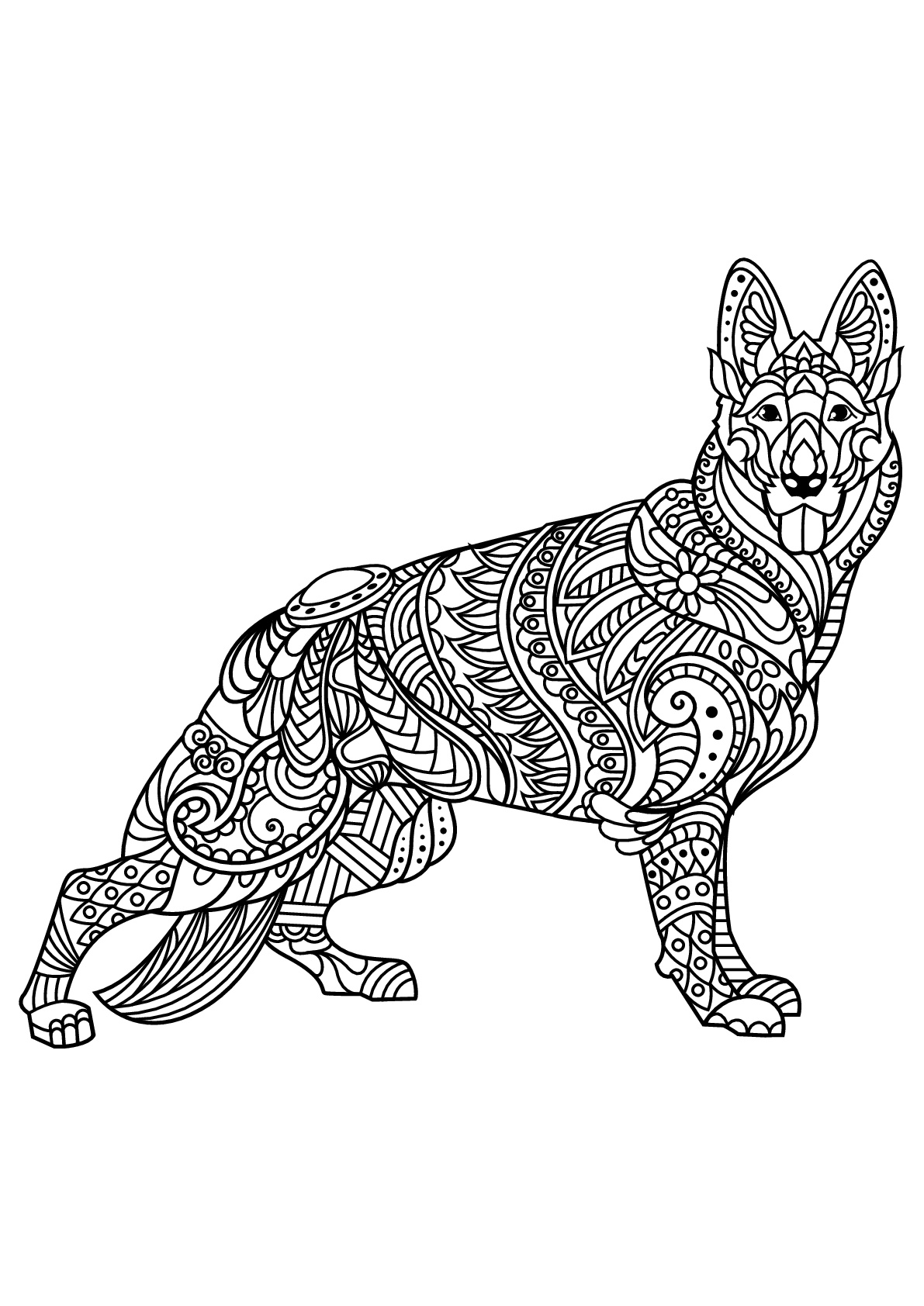 36 Realistic Dogs Coloring Pages Printable 27