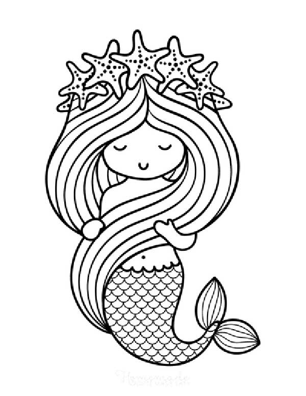 37 Aesthetic Mermaid Coloring Pages Printable 12