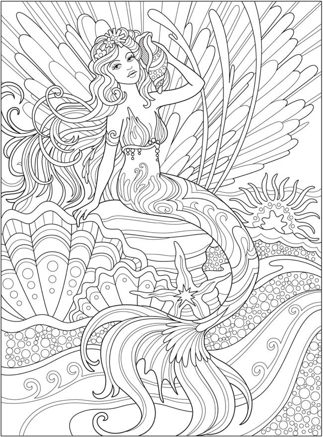 37 Aesthetic Mermaid Coloring Pages Printable 16