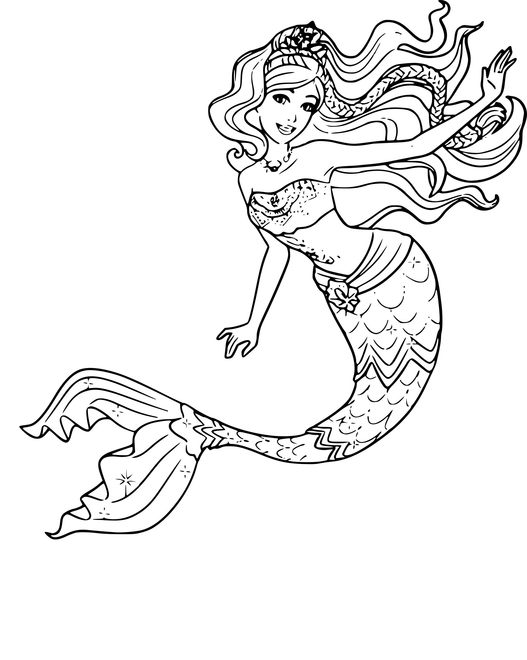 37 Aesthetic Mermaid Coloring Pages Printable 19