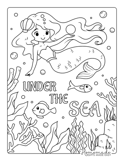 37 Aesthetic Mermaid Coloring Pages Printable 31