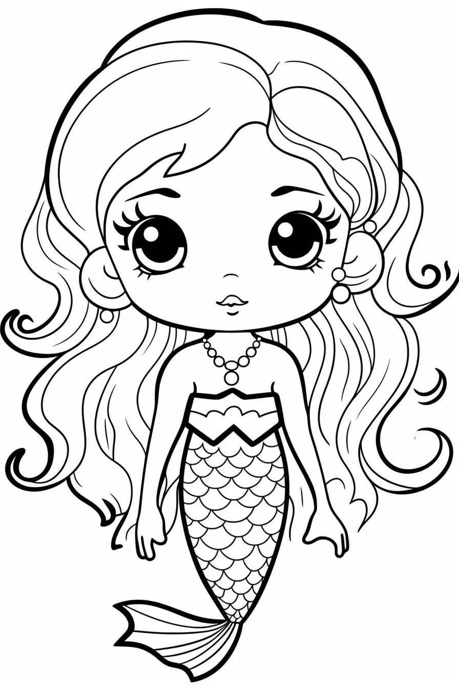 37 Aesthetic Mermaid Coloring Pages Printable 7