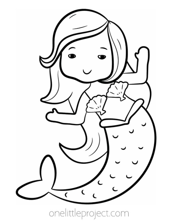 37 Aesthetic Mermaid Coloring Pages Printable 8