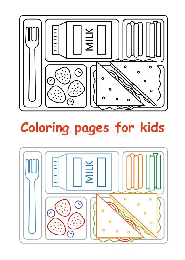 37 Tasty Lunch Coloring Pages Printable 1