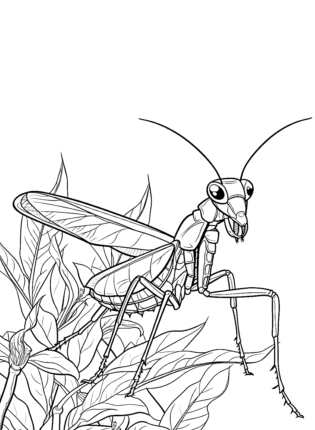 38 Fascinating Praying Mantis Coloring Pages Printable 2