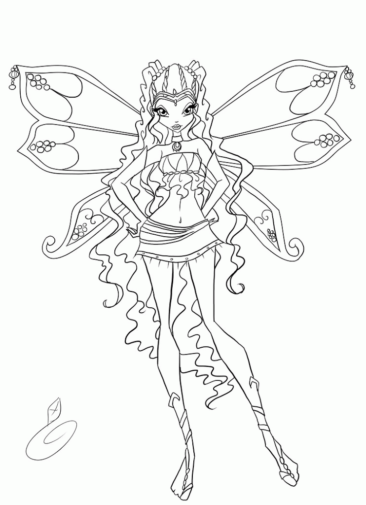 38 Magical Winx Club Bloom Coloring Pages Printable 17