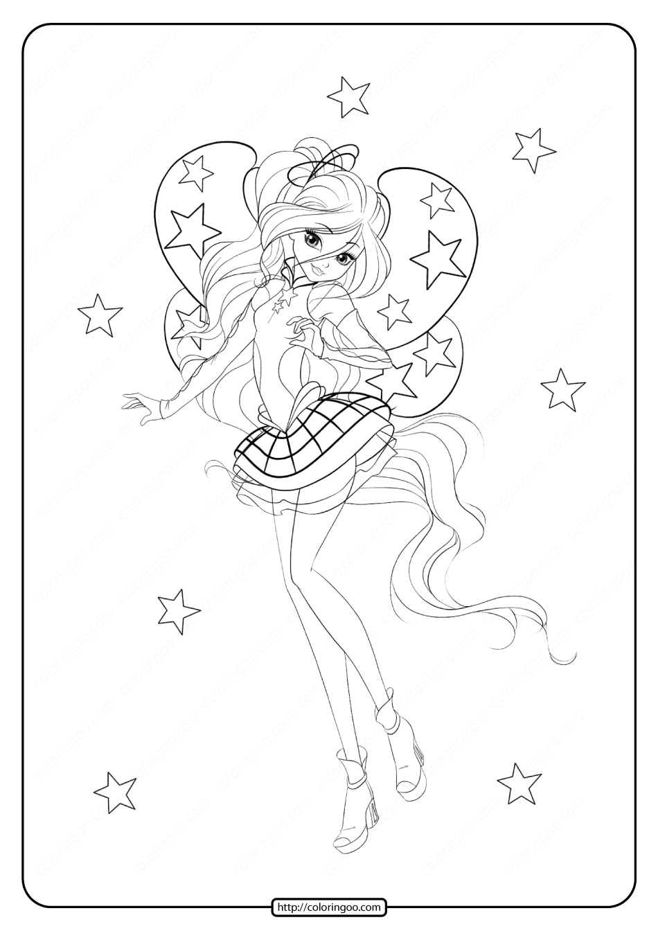 38 Magical Winx Club Bloom Coloring Pages Printable 18