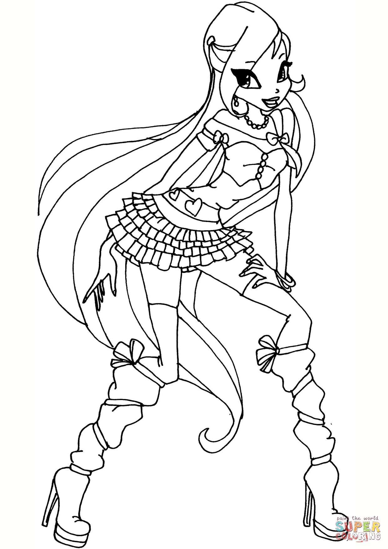 38 Magical Winx Club Bloom Coloring Pages Printable 3