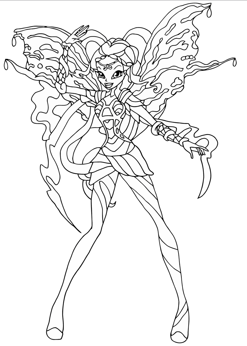 38 Magical Winx Club Bloom Coloring Pages Printable 5