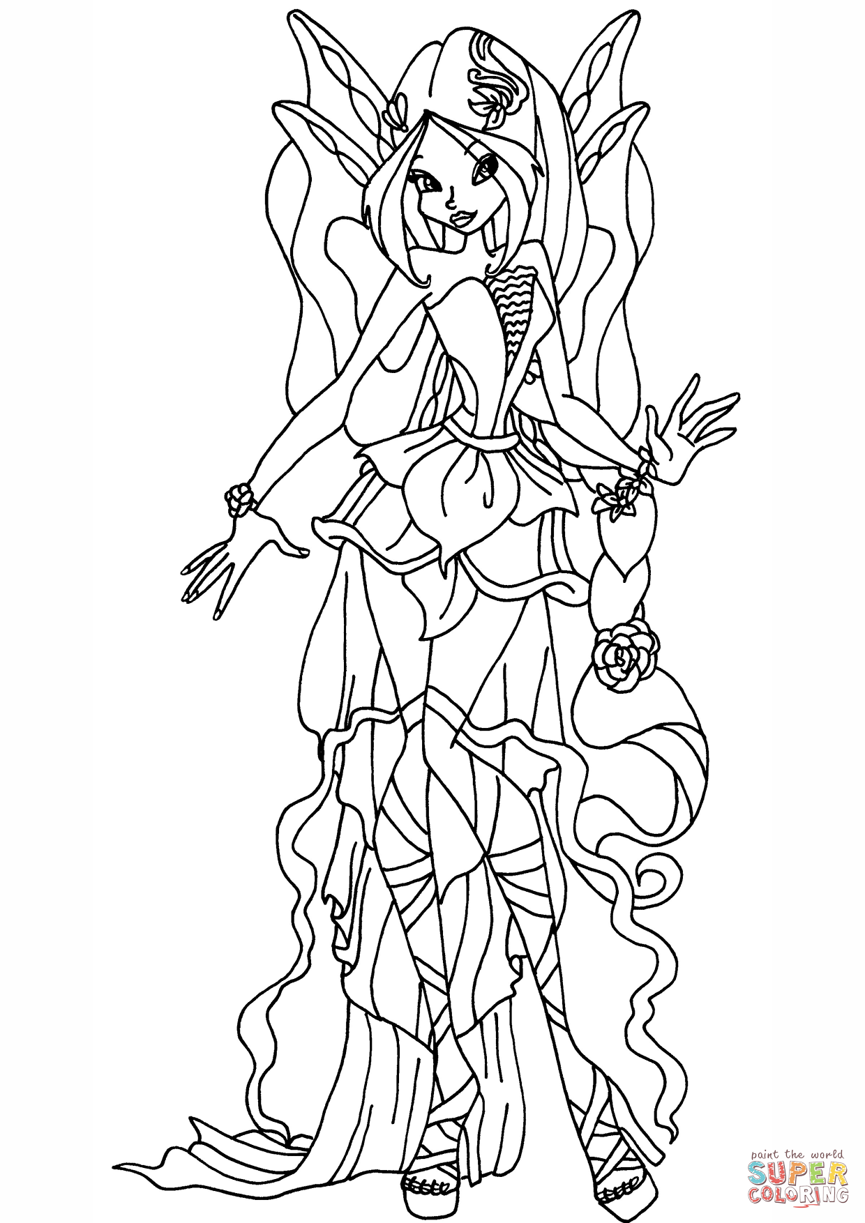 38 Magical Winx Club Bloom Coloring Pages Printable 7