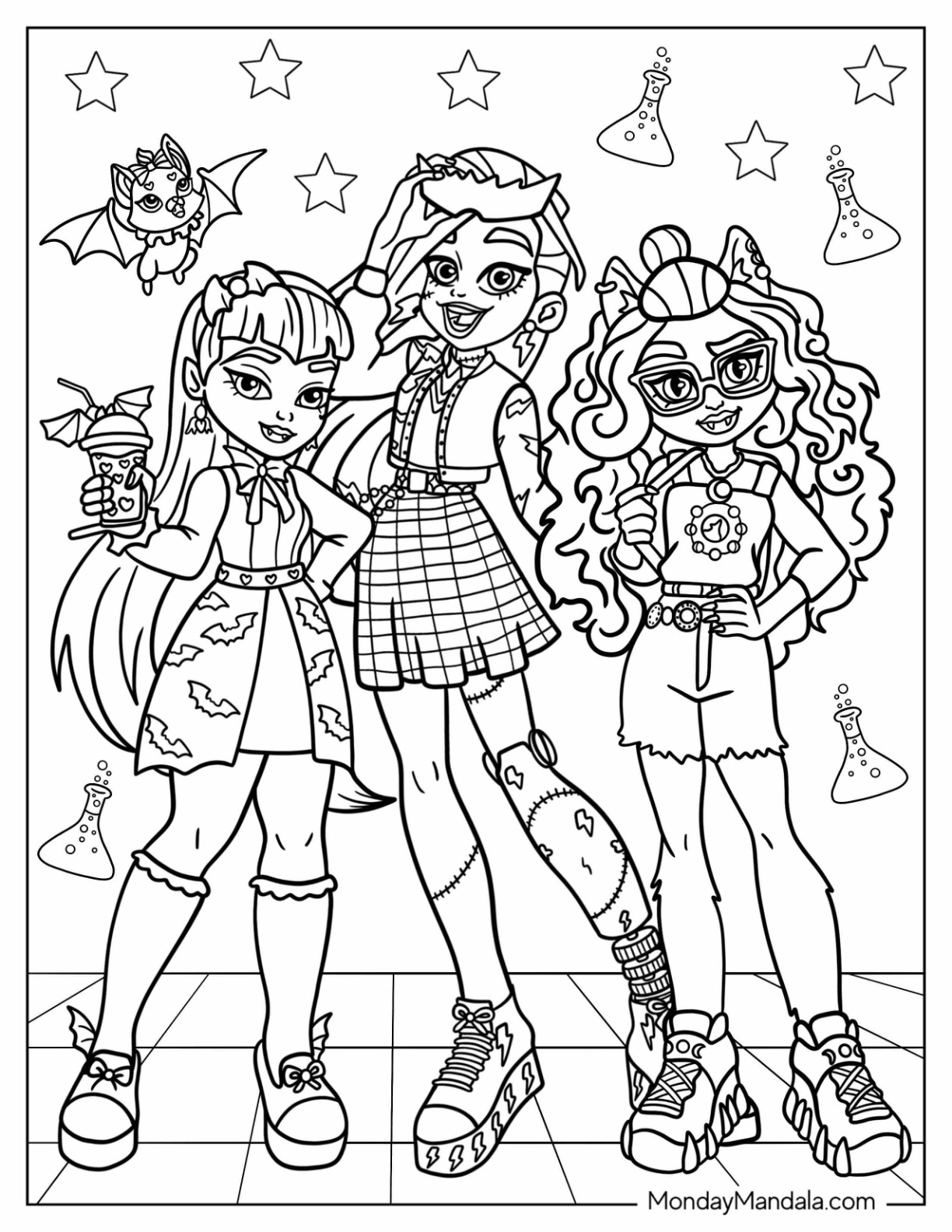 38 Monster High Coloring Pages Printable 3