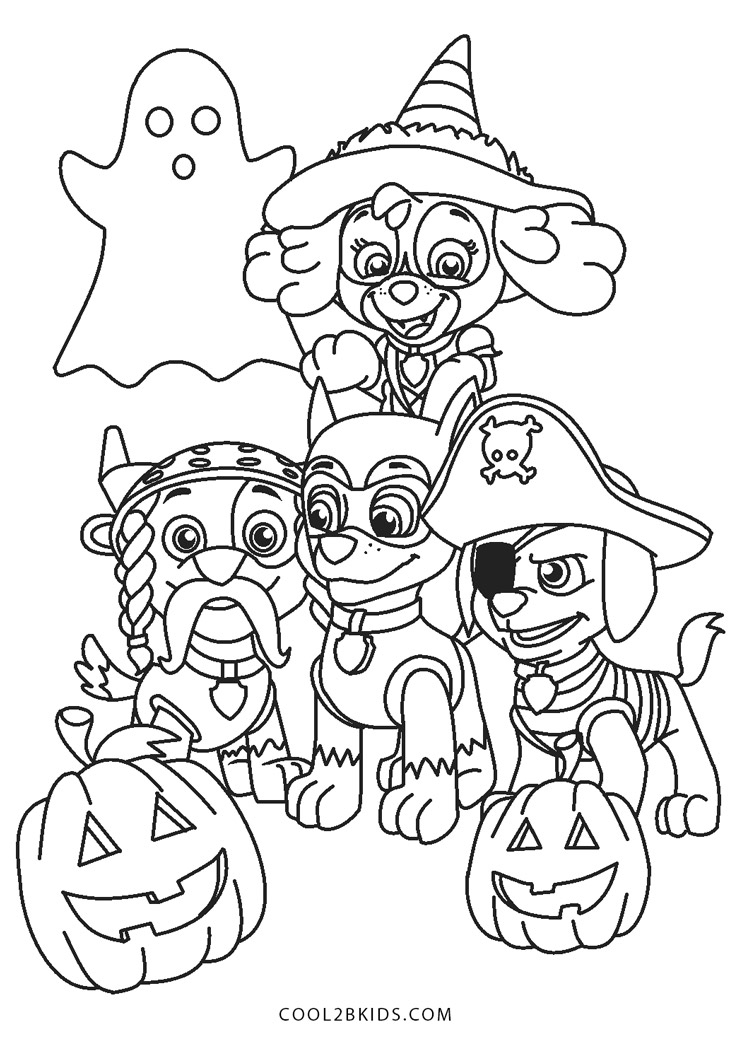 38 Paw Patrol Halloween Coloring Pages Printable 1