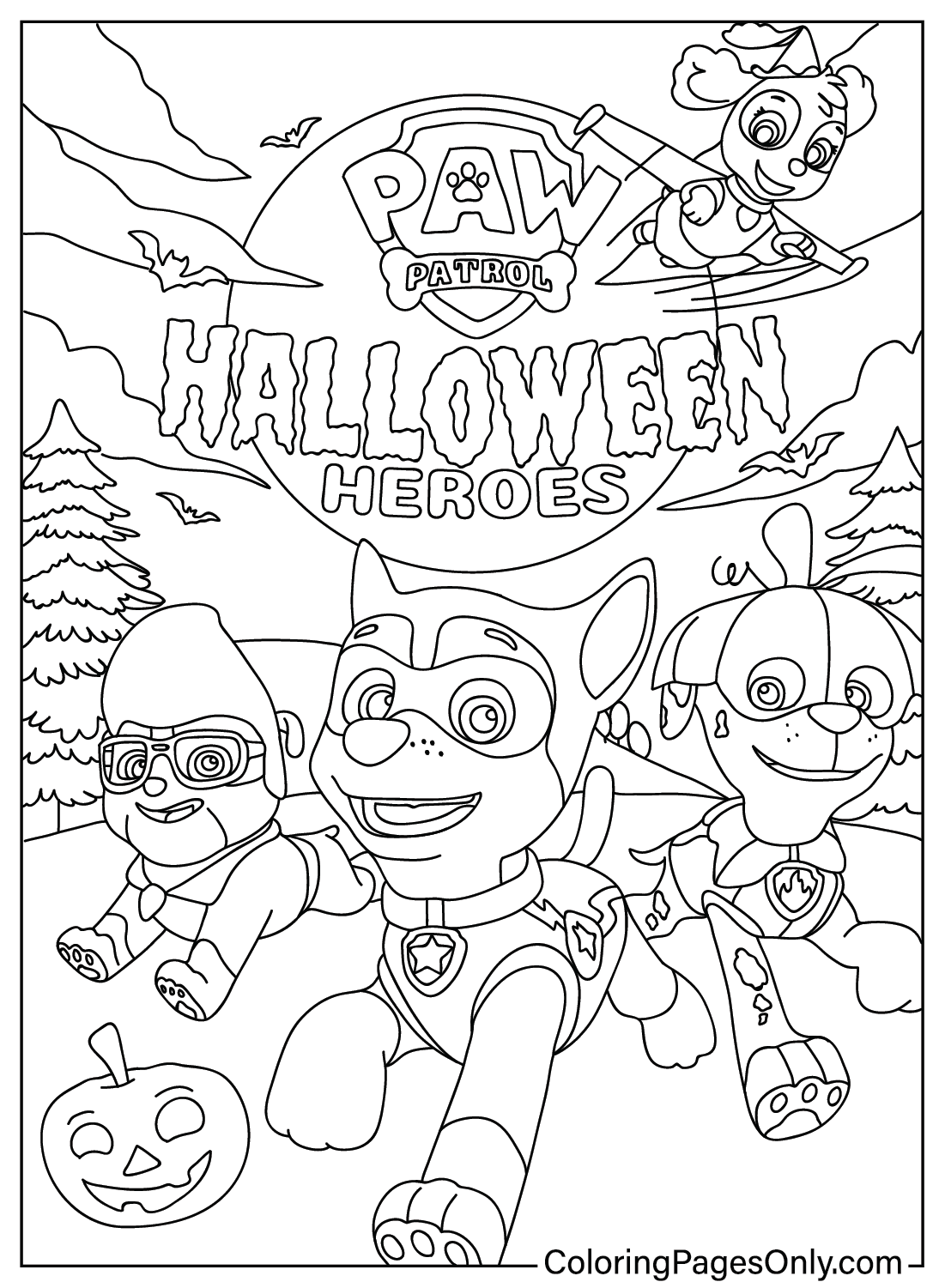 38 Paw Patrol Halloween Coloring Pages Printable 27