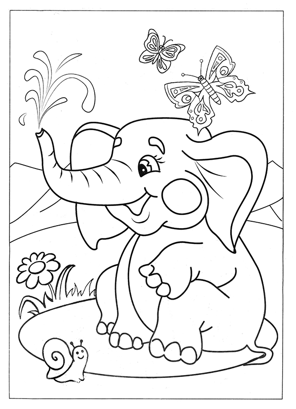 38 Playful Elephant Coloring Pages Printable 7