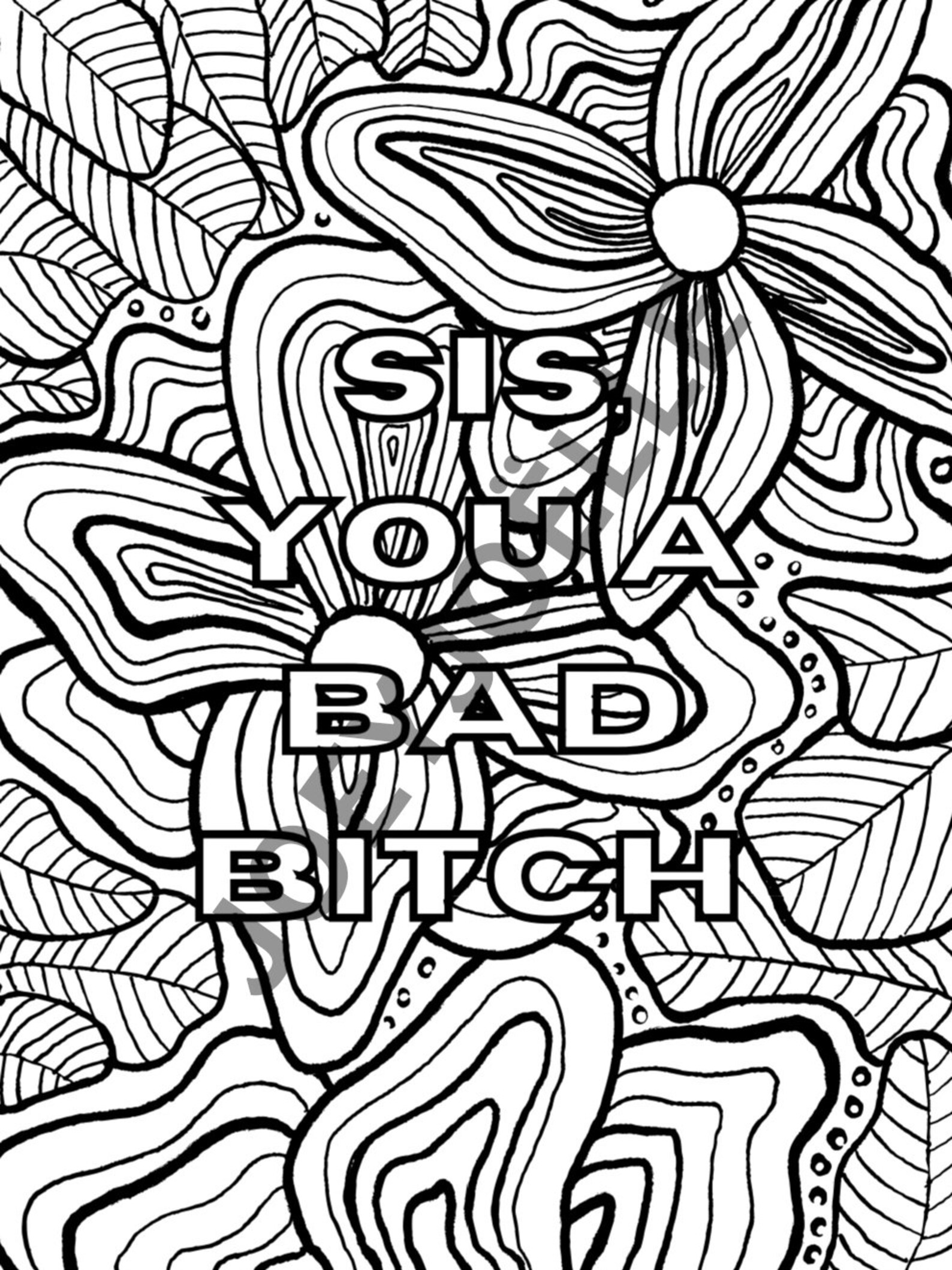 38 Relaxing Baddie Coloring Pages for Adults Printable 1