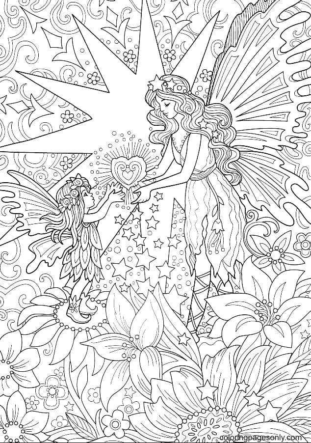 39 Magical Fairy Mandala Coloring Pages Printable 3