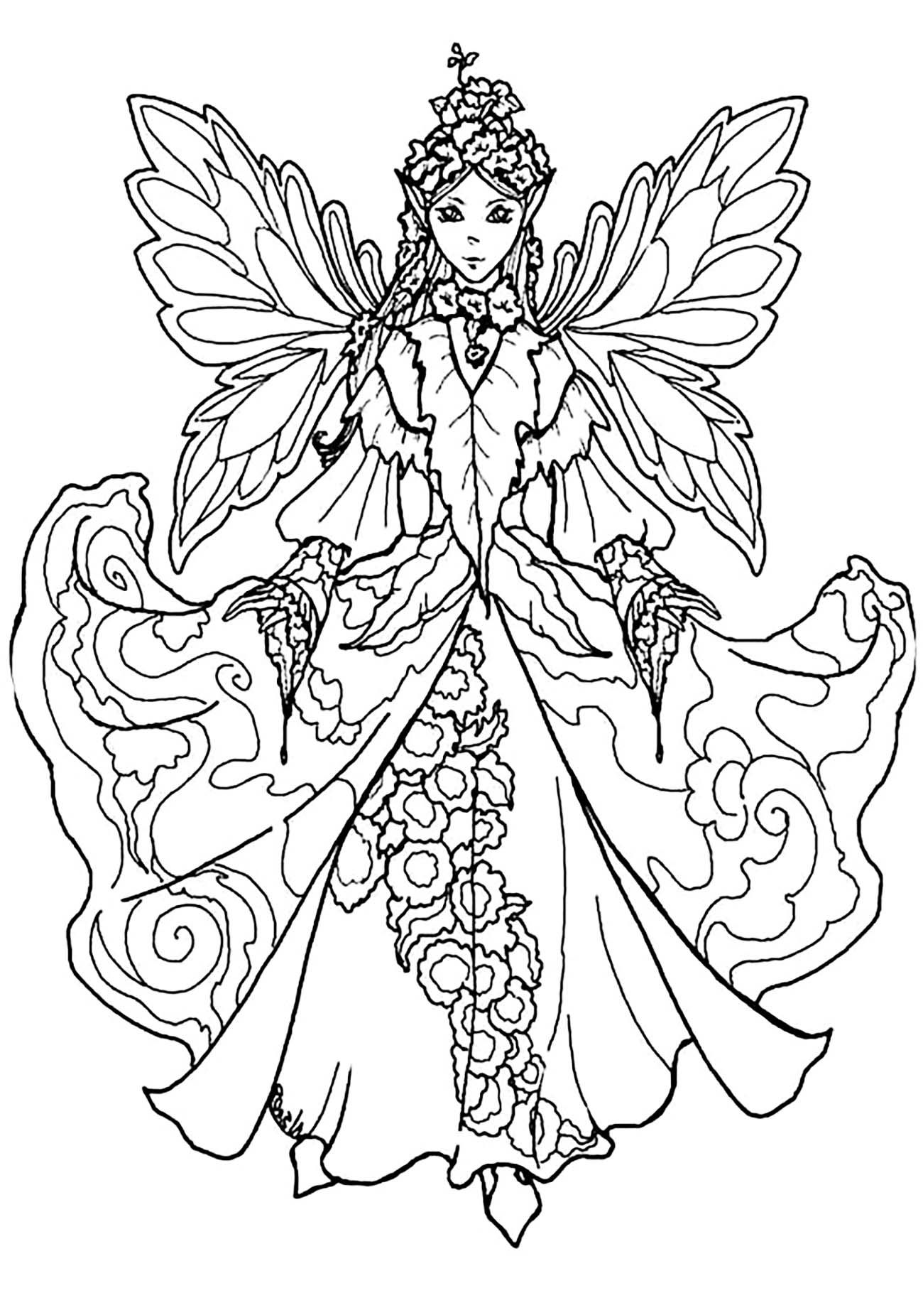 39 Magical Fairy Mandala Coloring Pages Printable 6