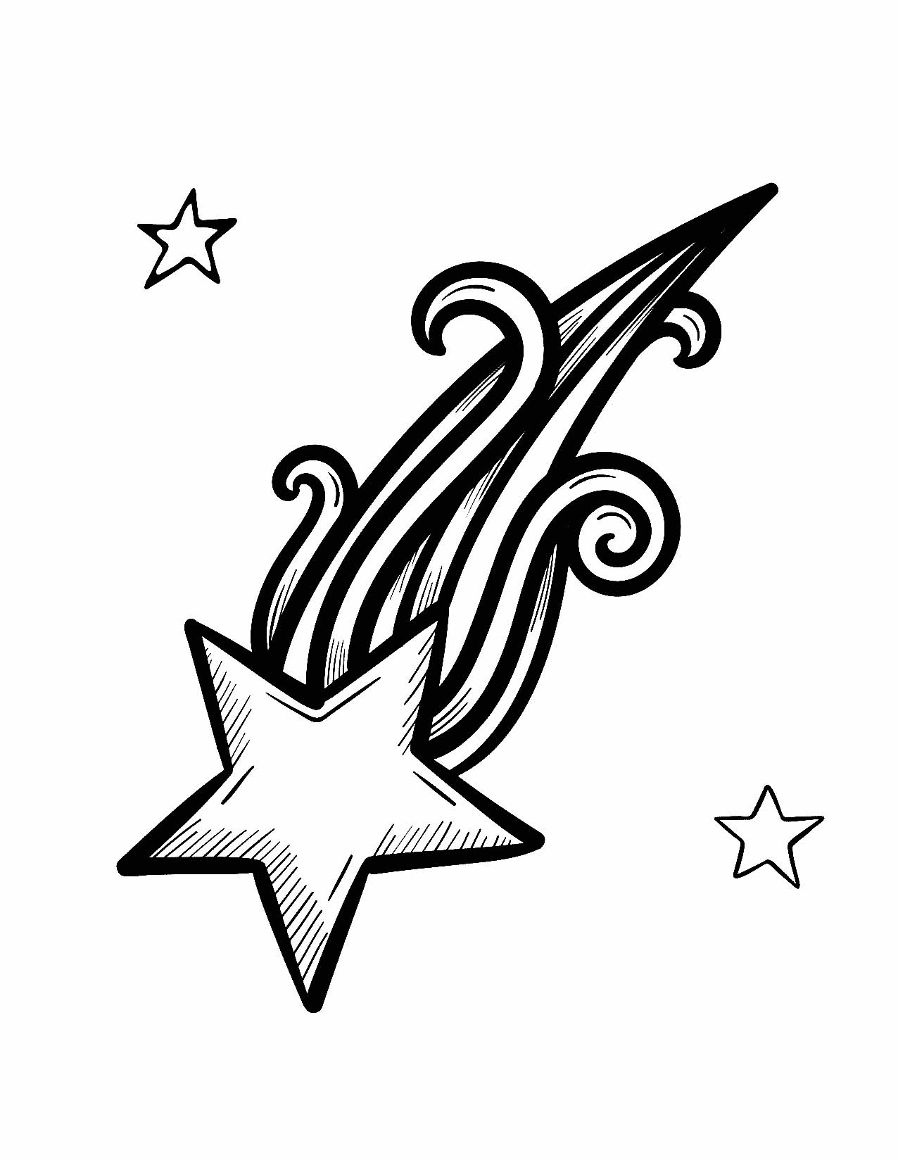 39 Magical Shooting Star Coloring Pages Printable 2