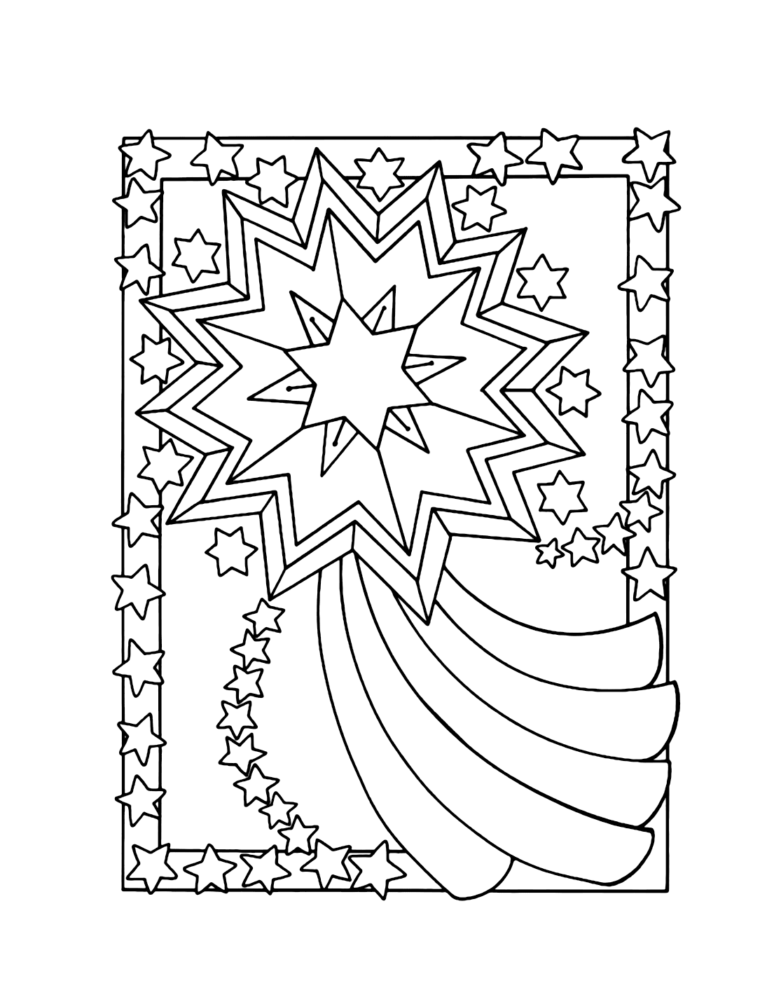 39 Magical Shooting Star Coloring Pages Printable 22