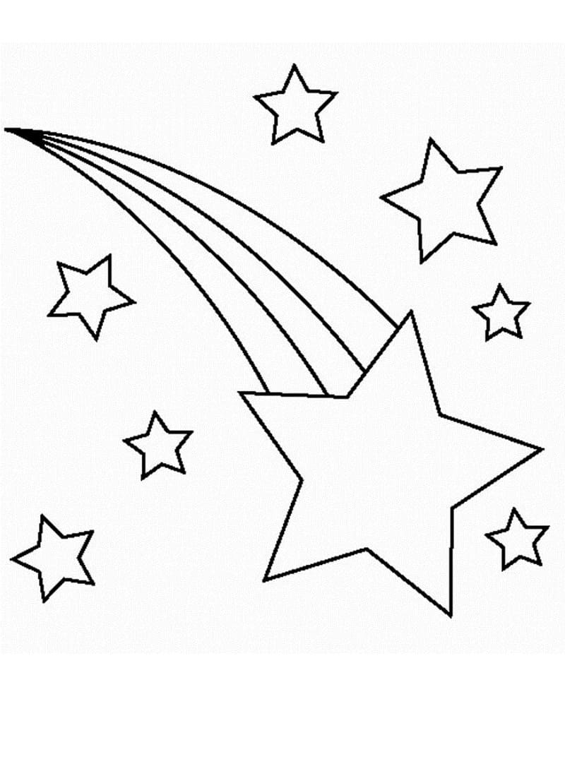 39 Magical Shooting Star Coloring Pages Printable 3