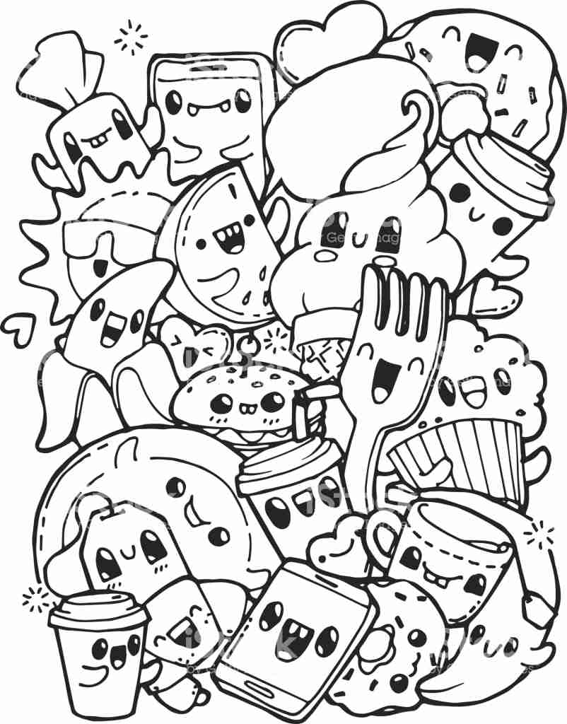 39 Printable Cute Kawaii Food Coloring Pages 11