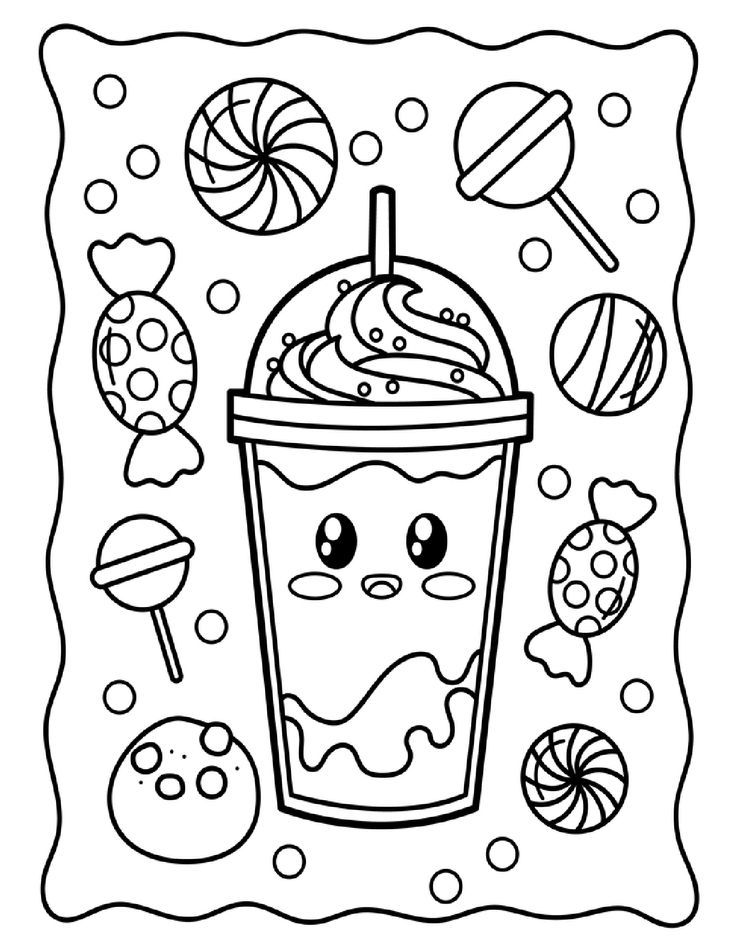 39 Printable Cute Kawaii Food Coloring Pages 13