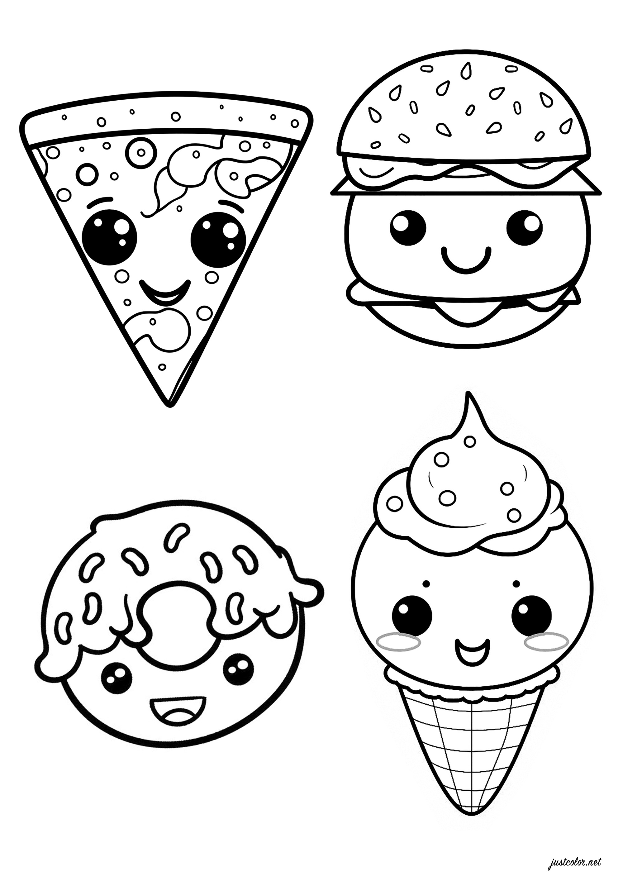 39 Printable Cute Kawaii Food Coloring Pages 14