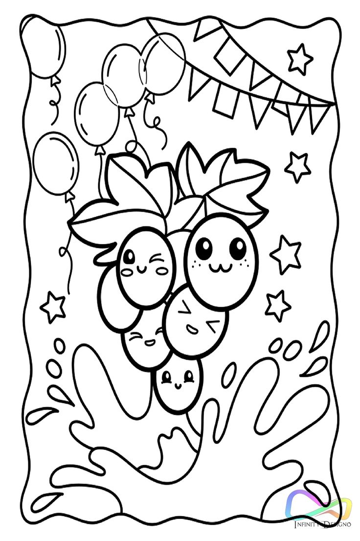 39 Printable Cute Kawaii Food Coloring Pages 19