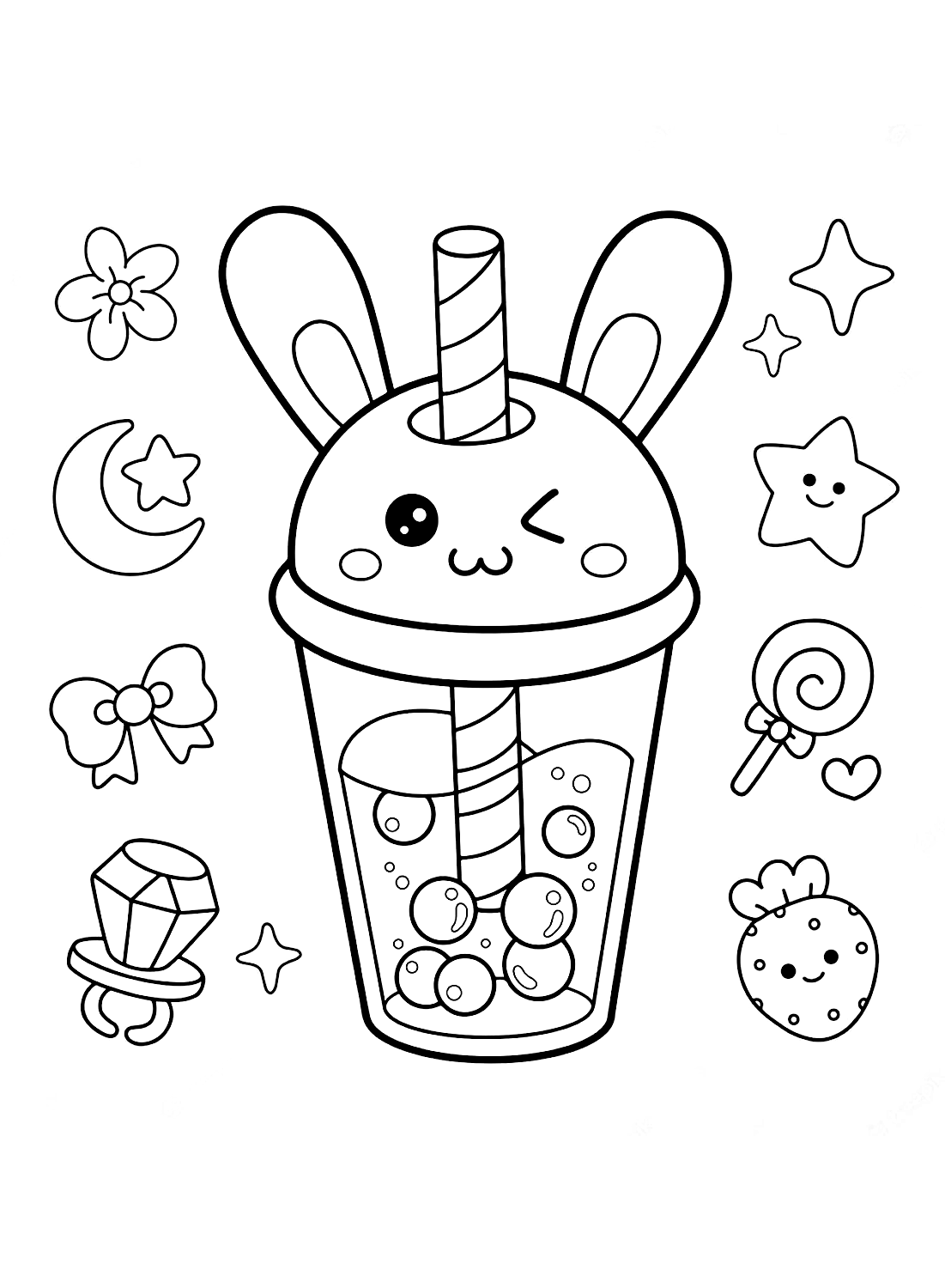 39 Printable Cute Kawaii Food Coloring Pages 21