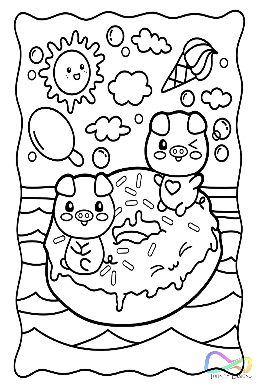 39 Printable Cute Kawaii Food Coloring Pages 24