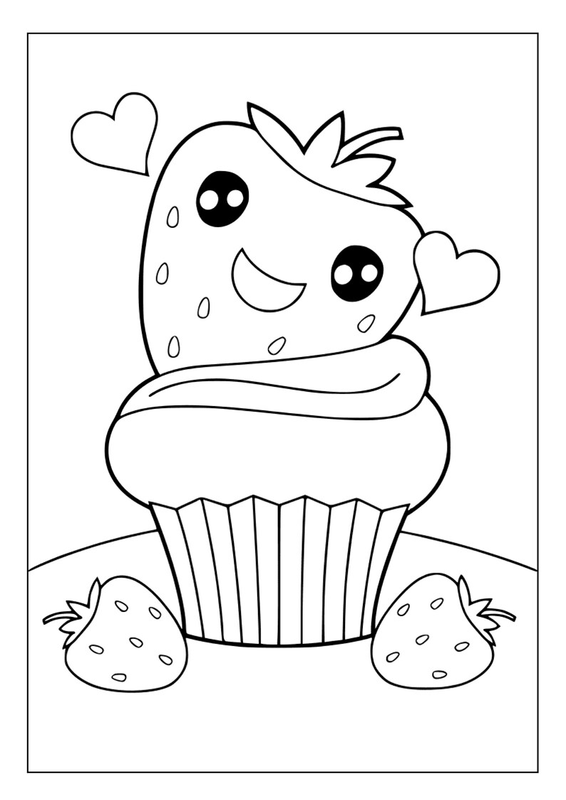 39 Printable Cute Kawaii Food Coloring Pages 25