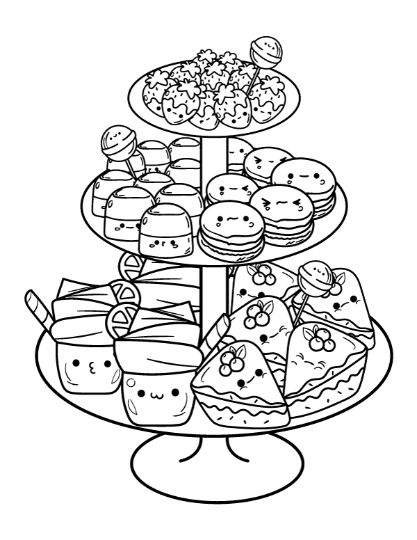 39 Printable Cute Kawaii Food Coloring Pages 29