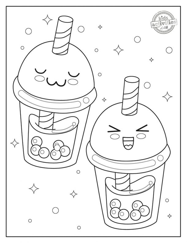 39 Printable Cute Kawaii Food Coloring Pages 30